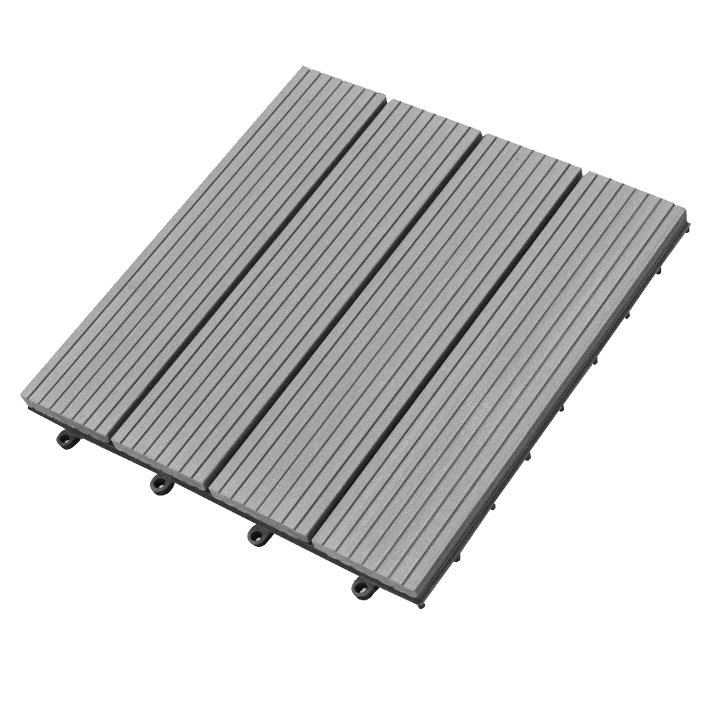 Abba Patio Inch Outdoor Four Slat Composite Interlocking Decking Tile