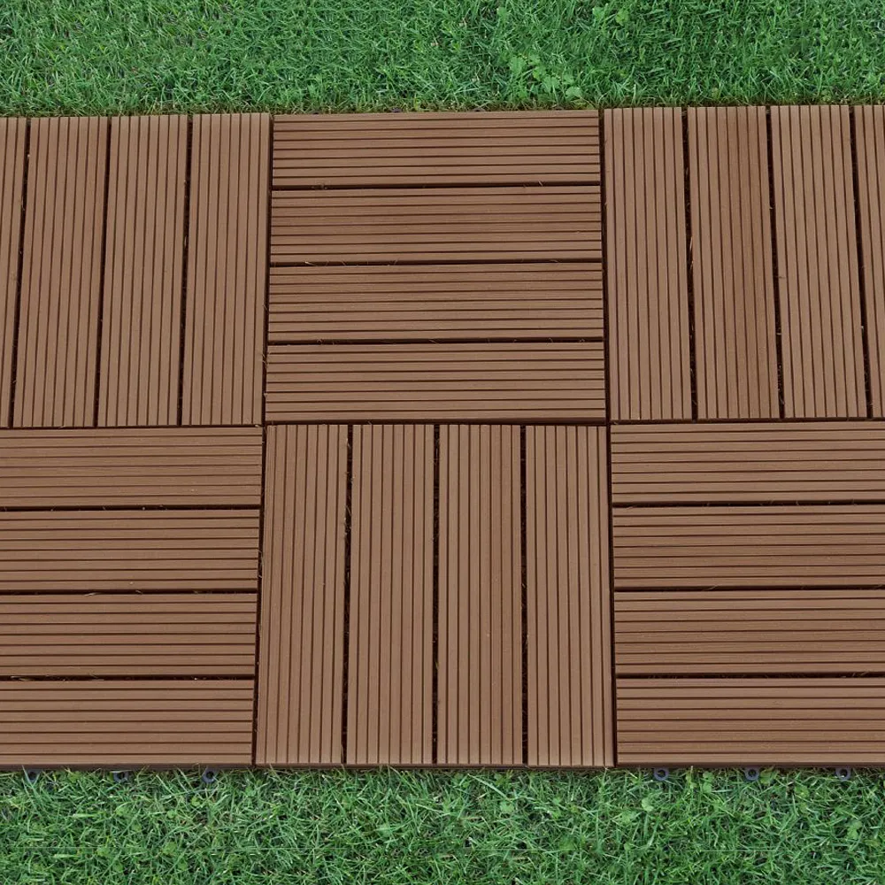 Abba Patio Inch Outdoor Four Slat Composite Interlocking Decking Tile