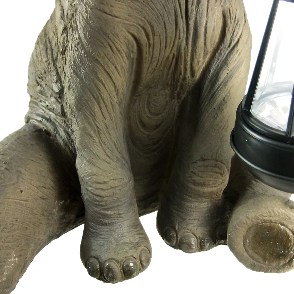 Cute African Elephant Porch Garden Statue W Lantern