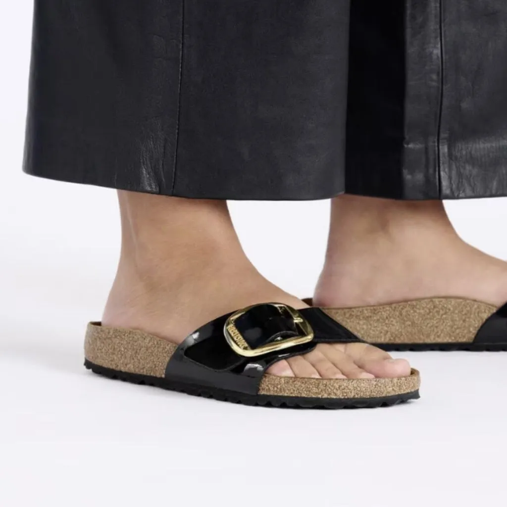 Madrid Big Buckle Patent Birko-Flor Narrow - Black/Gold