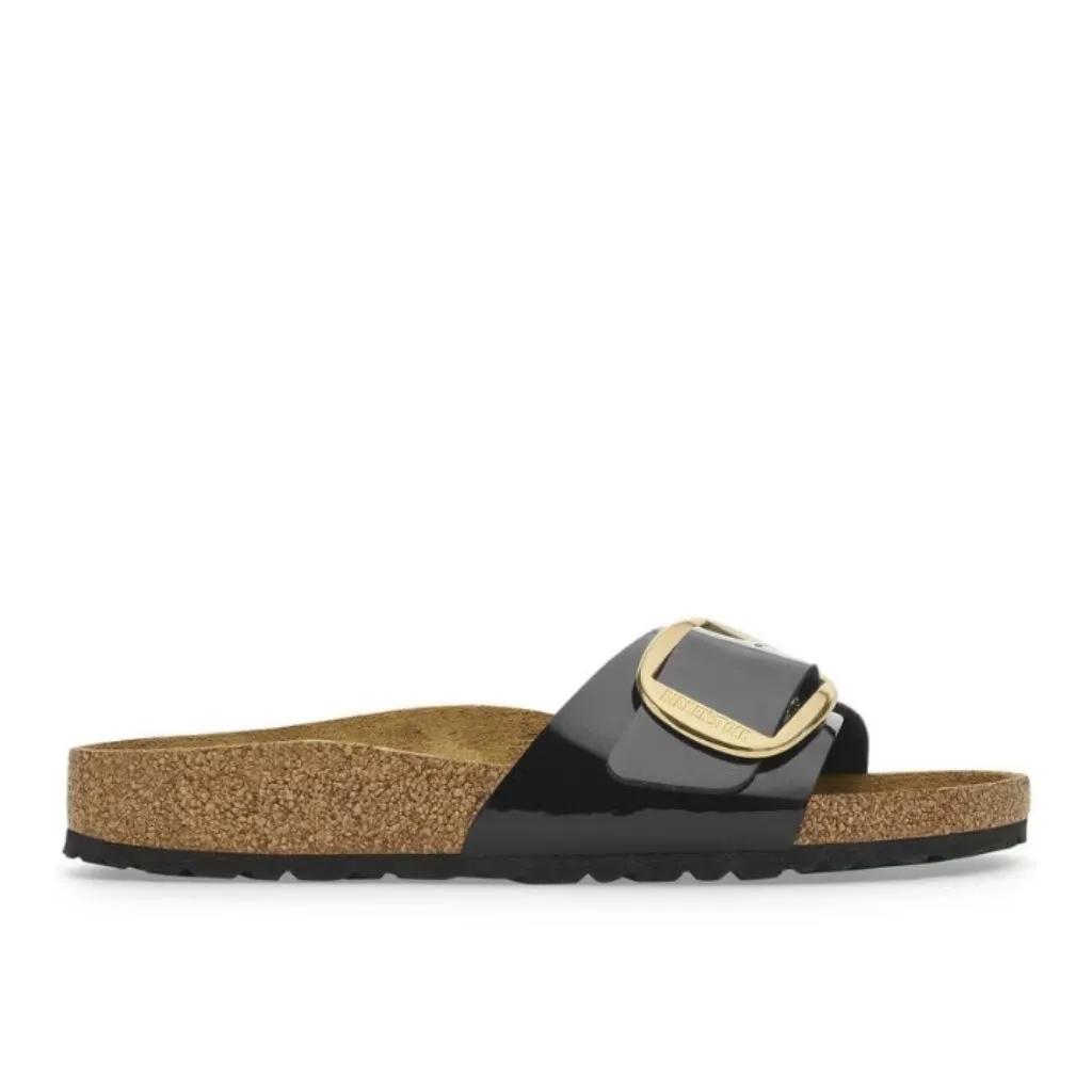 Madrid Big Buckle Patent Birko-Flor Narrow - Black/Gold