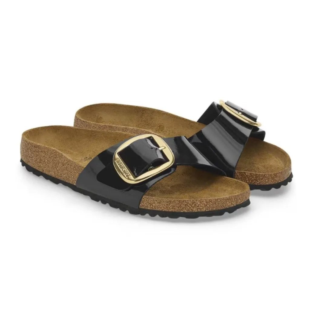 Madrid Big Buckle Patent Birko-Flor Narrow - Black/Gold