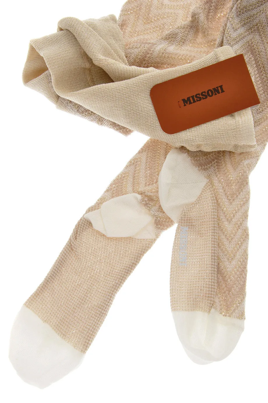 MISSONI ZIG ZAG Beige Woven Tights