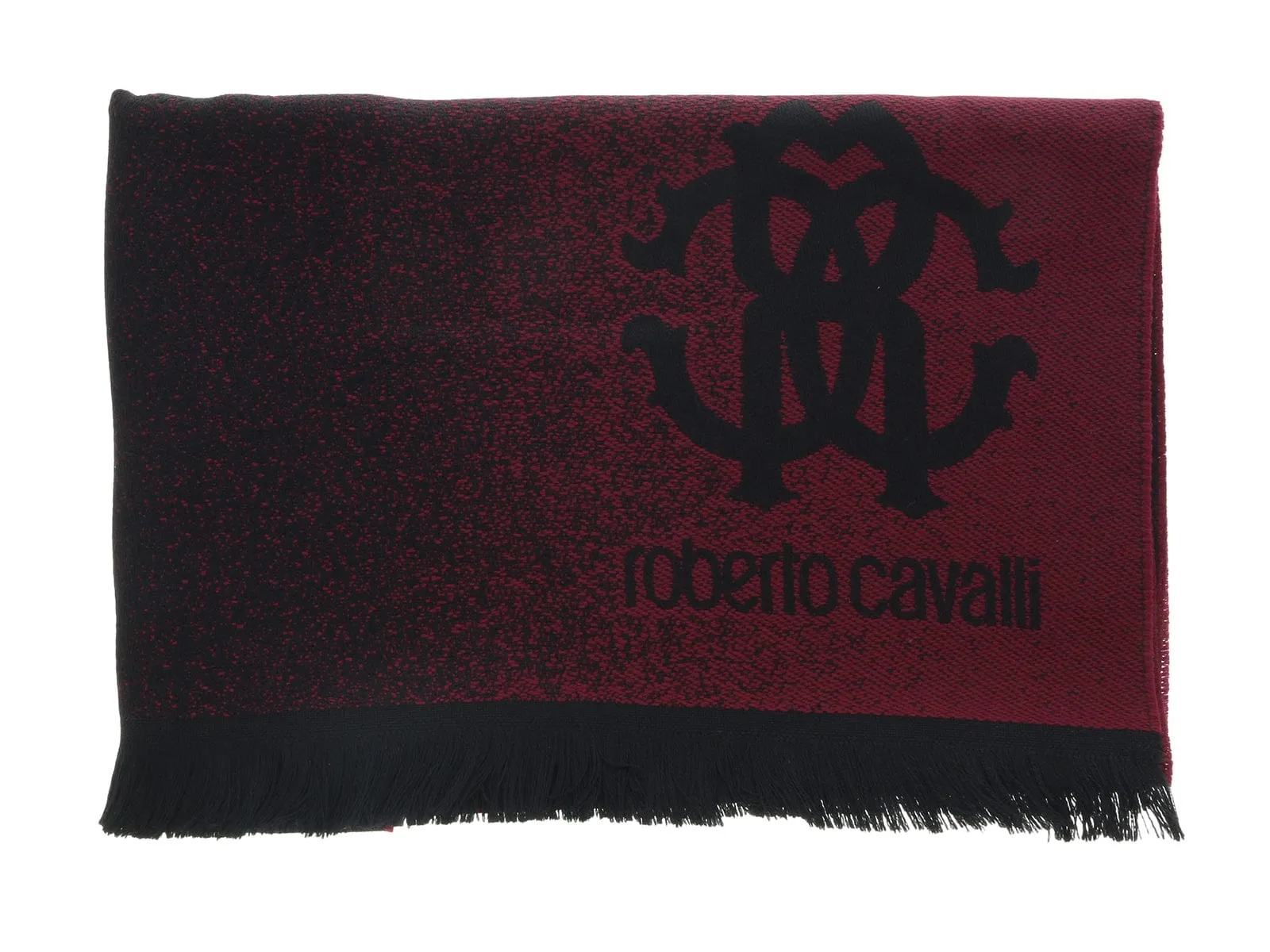 Roberto Cavalli ESZ055 02000 Burgundy Wool Blend Ombre Mens Scarf