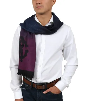Roberto Cavalli ESZ059 03000 Blue/Purple Wool Blend Ombre Mens Scarf