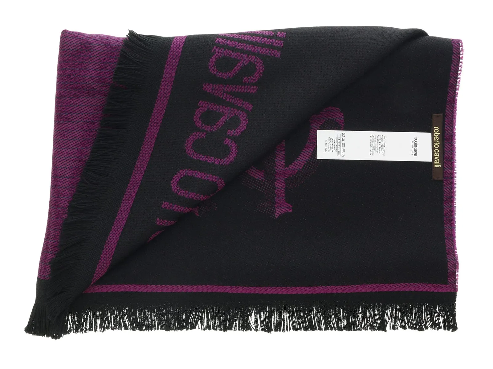 Roberto Cavalli ESZ059 03000 Blue/Purple Wool Blend Ombre Mens Scarf