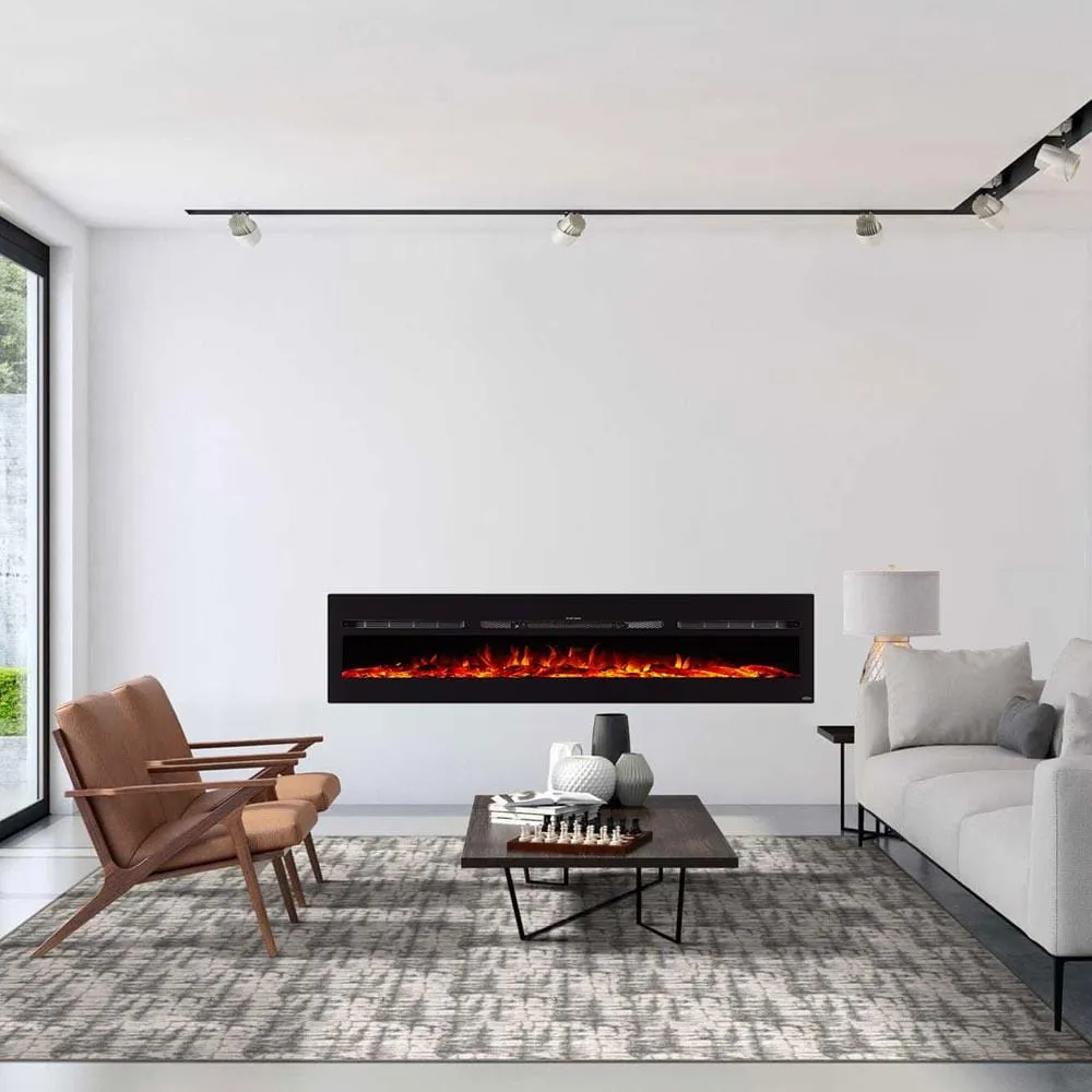 The Sideline Refurbished 84 Inch Recessed Electric Fireplace 80043