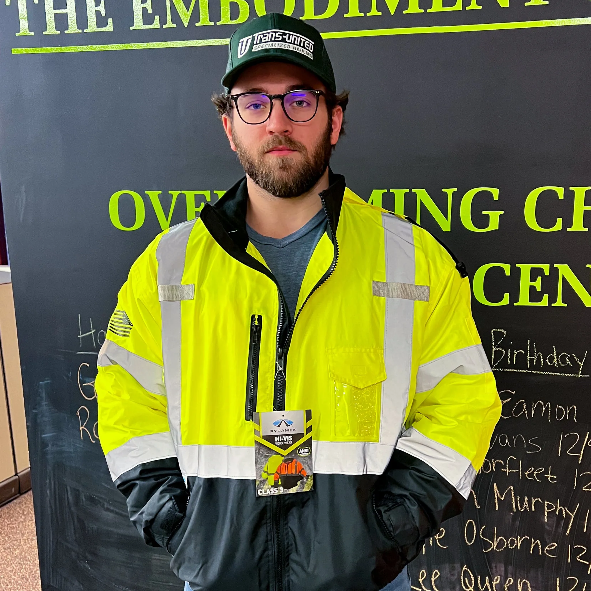 Water Resistant Yellow Hi-Vis Jacket w/ Zip Out Fleece Liner